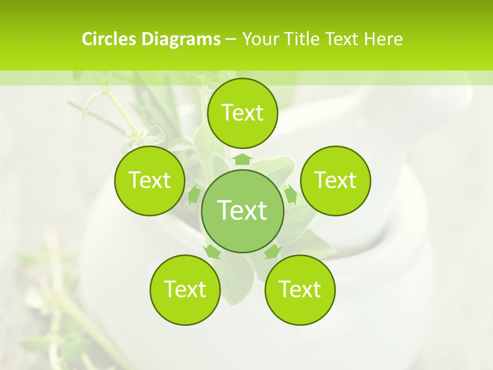 A Mortar With A Sprig Of Herbs In It PowerPoint Template