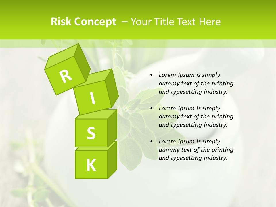 A Mortar With A Sprig Of Herbs In It PowerPoint Template