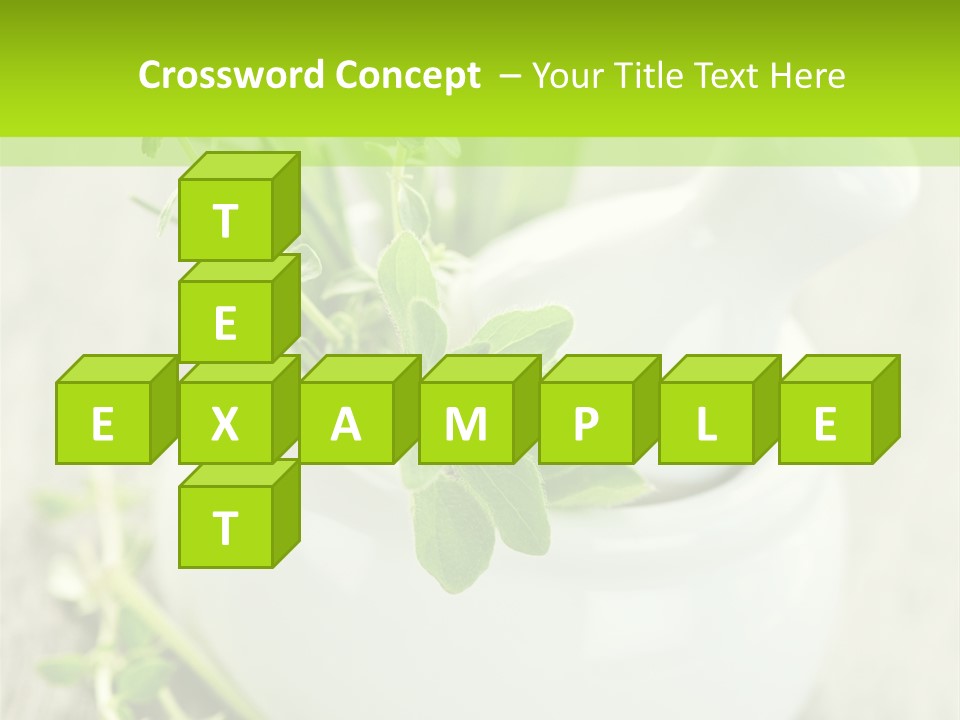 A Mortar With A Sprig Of Herbs In It PowerPoint Template