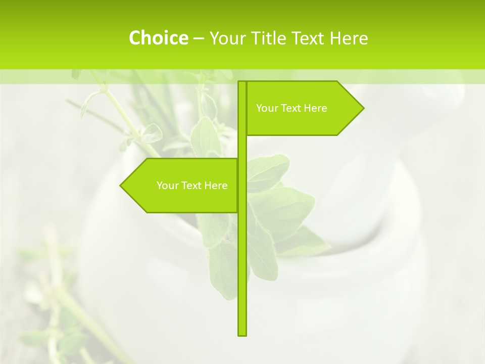A Mortar With A Sprig Of Herbs In It PowerPoint Template