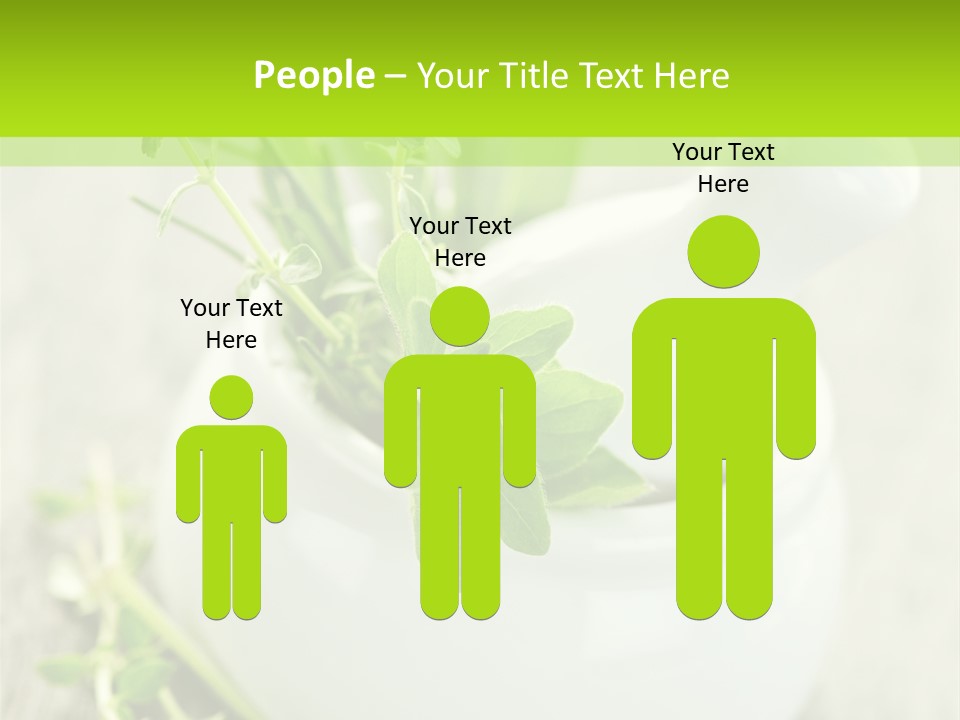 A Mortar With A Sprig Of Herbs In It PowerPoint Template