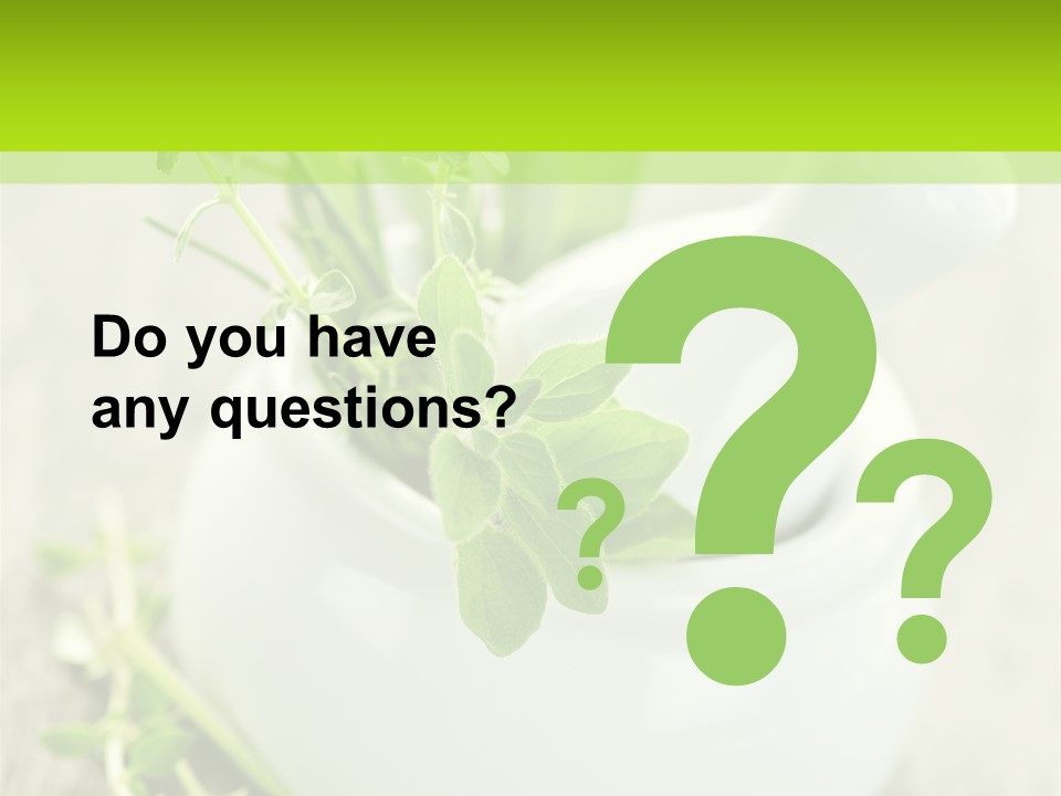 A Mortar With A Sprig Of Herbs In It PowerPoint Template