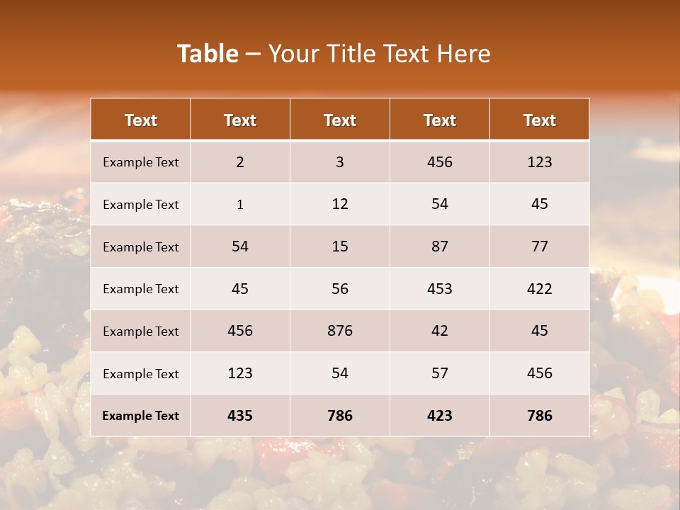 Pakistani Aromatic Table PowerPoint Template