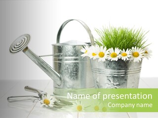 Flower Bucket PowerPoint Template