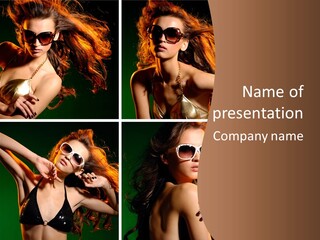 Female Hair Model PowerPoint Template