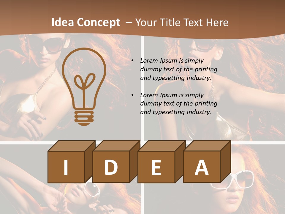 Female Hair Model PowerPoint Template