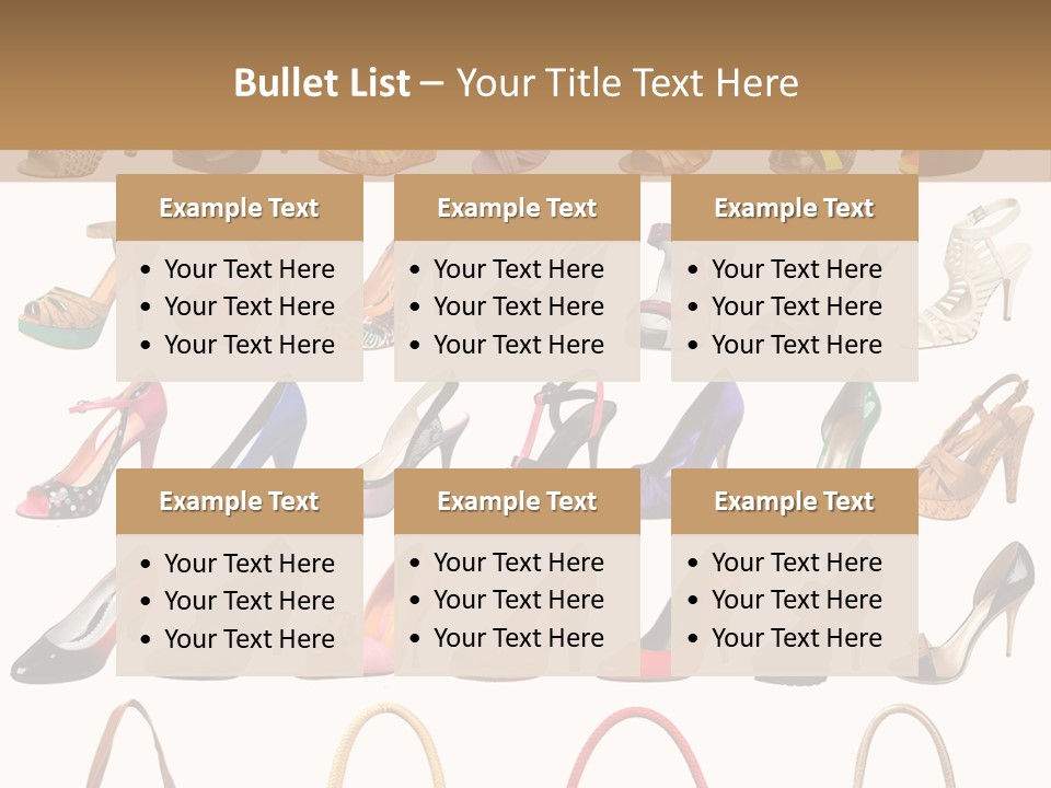 Ladies Shoes And Bags PowerPoint Template