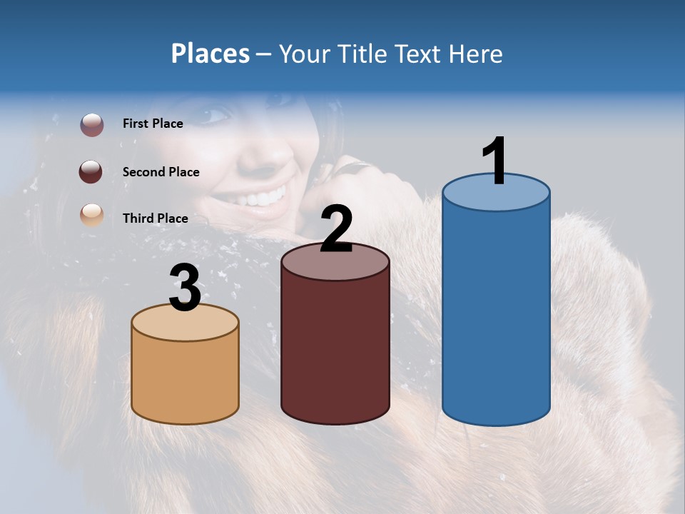 Beautiful Woman In Fur PowerPoint Template