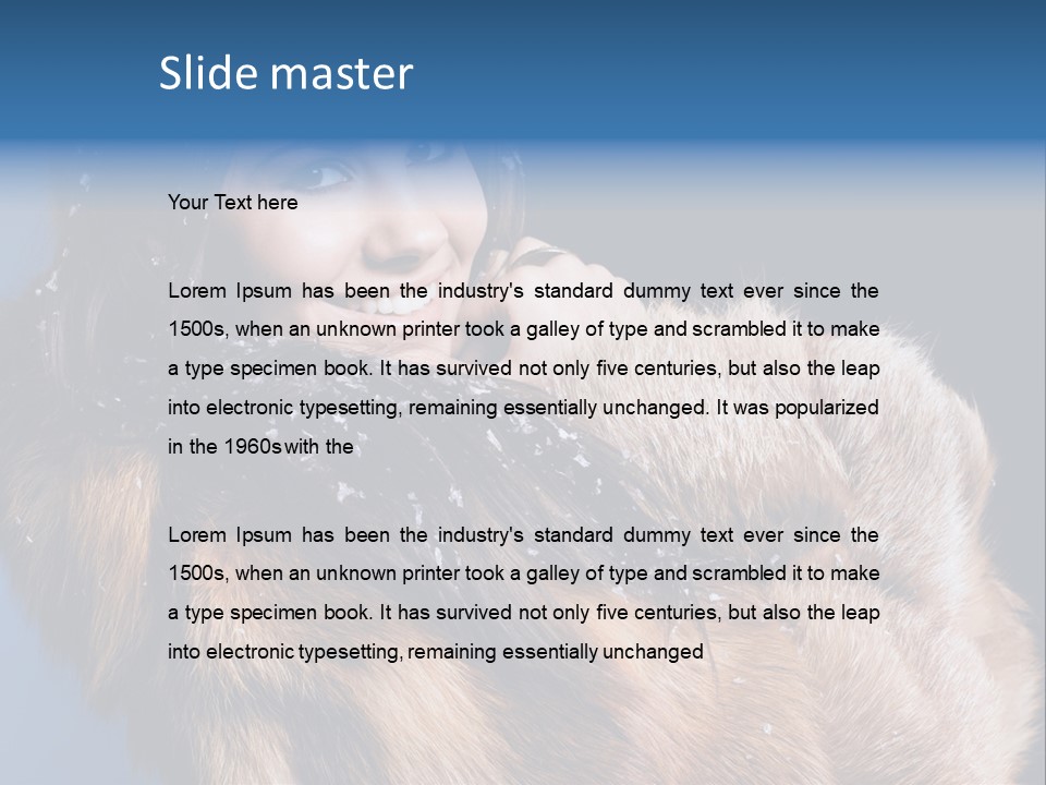 Beautiful Woman In Fur PowerPoint Template