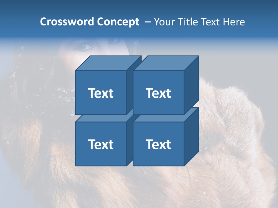 Beautiful Woman In Fur PowerPoint Template