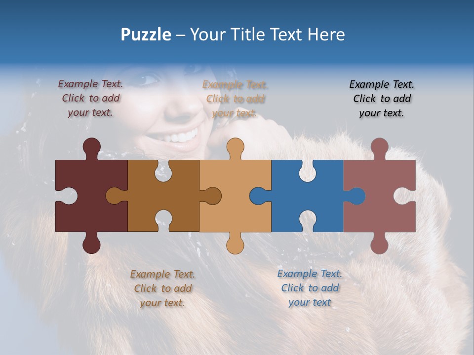 Beautiful Woman In Fur PowerPoint Template