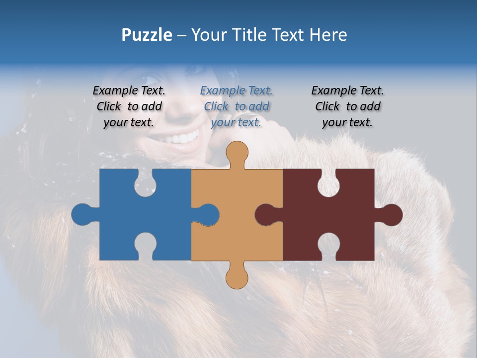 Beautiful Woman In Fur PowerPoint Template