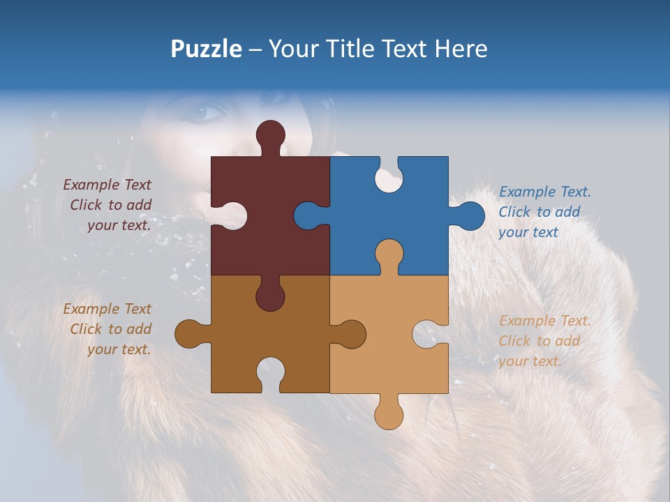 Beautiful Woman In Fur PowerPoint Template