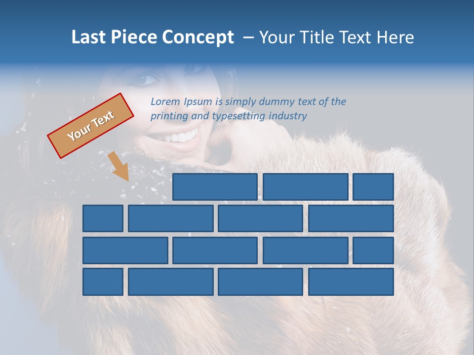 Beautiful Woman In Fur PowerPoint Template