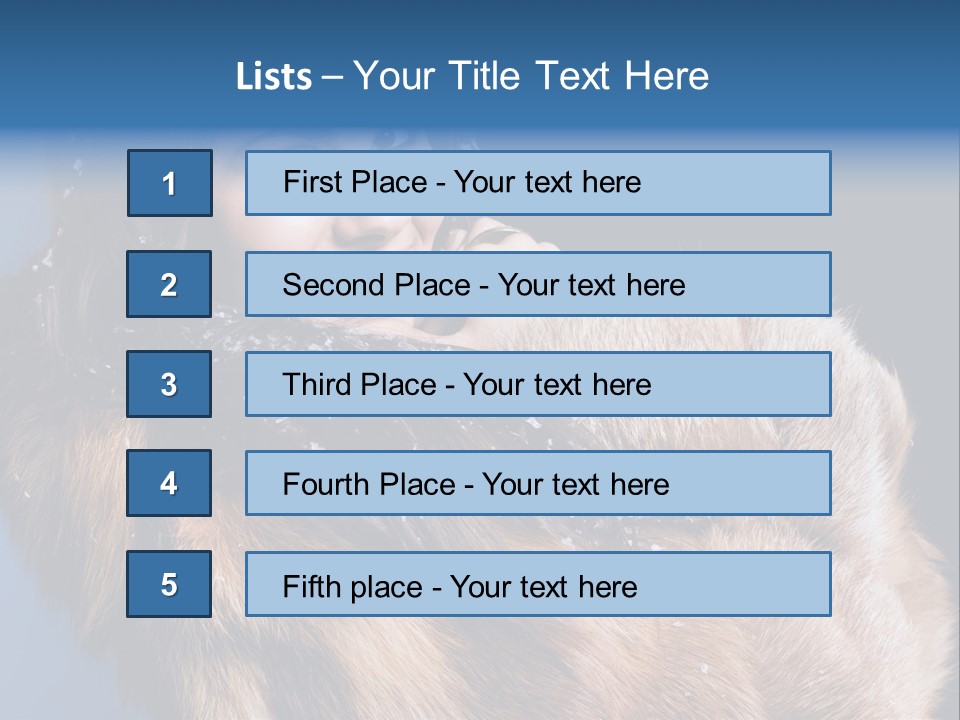 Beautiful Woman In Fur PowerPoint Template