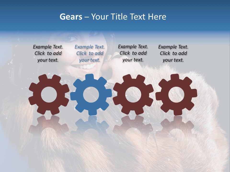 Beautiful Woman In Fur PowerPoint Template