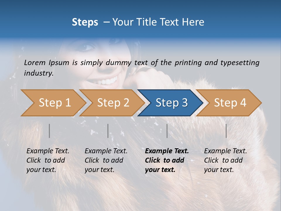 Beautiful Woman In Fur PowerPoint Template