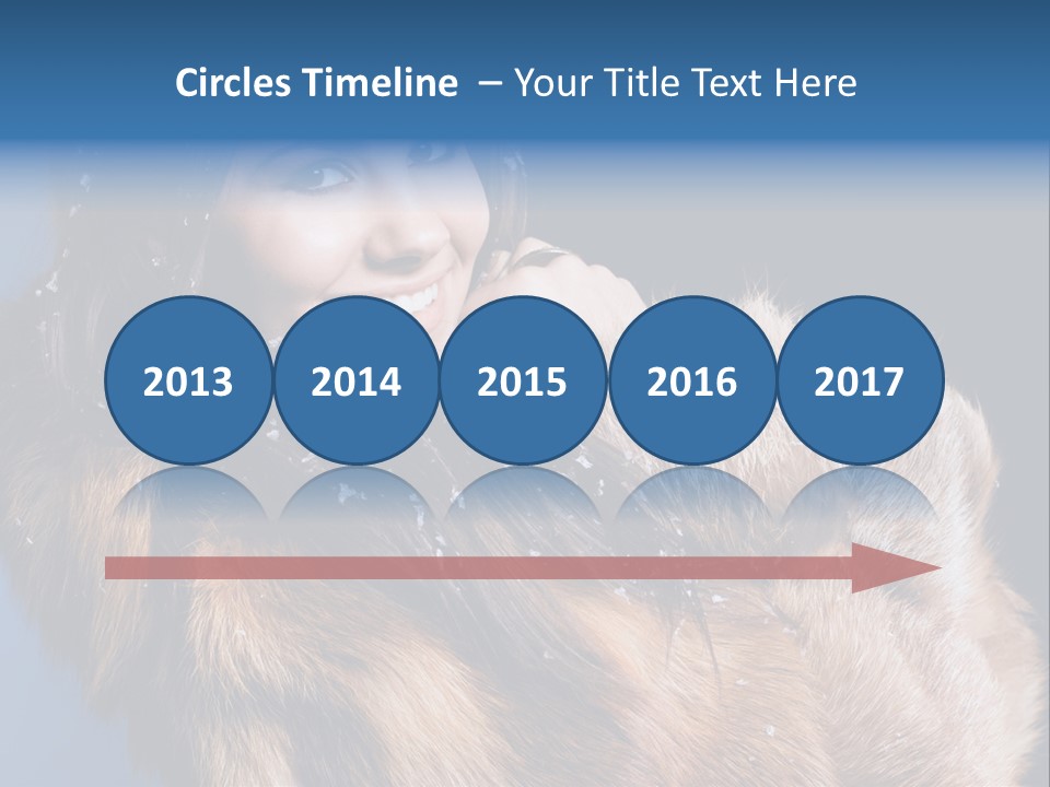 Beautiful Woman In Fur PowerPoint Template