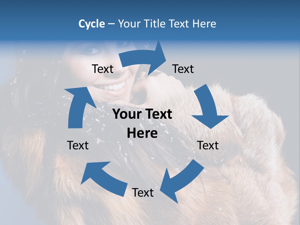 Beautiful Woman In Fur PowerPoint Template