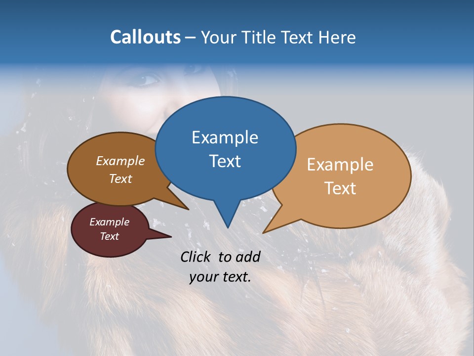 Beautiful Woman In Fur PowerPoint Template