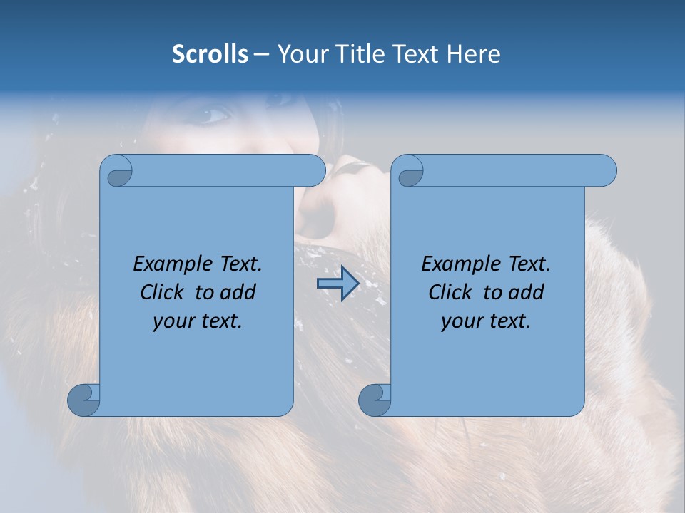 Beautiful Woman In Fur PowerPoint Template