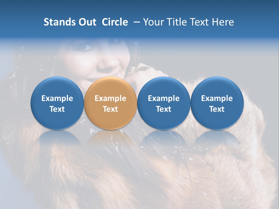 Beautiful Woman In Fur PowerPoint Template
