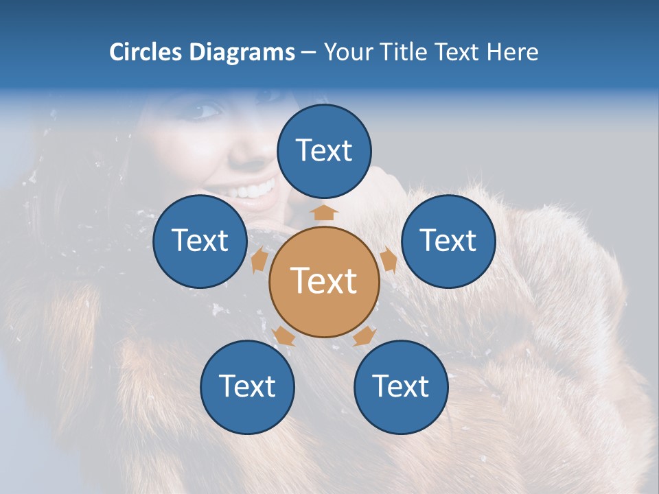 Beautiful Woman In Fur PowerPoint Template