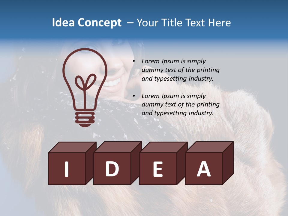 Beautiful Woman In Fur PowerPoint Template