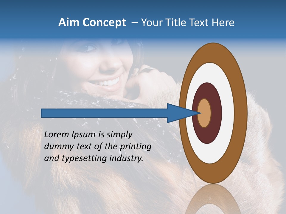 Beautiful Woman In Fur PowerPoint Template