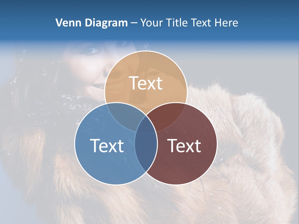 Beautiful Woman In Fur PowerPoint Template