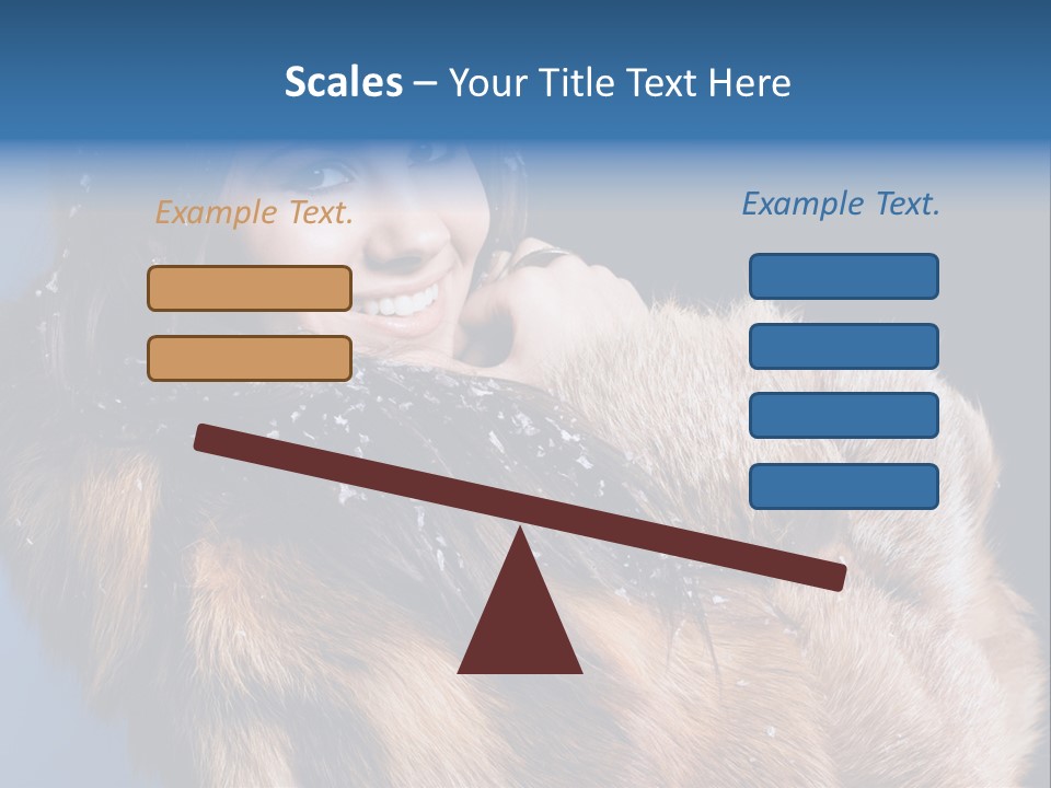 Beautiful Woman In Fur PowerPoint Template
