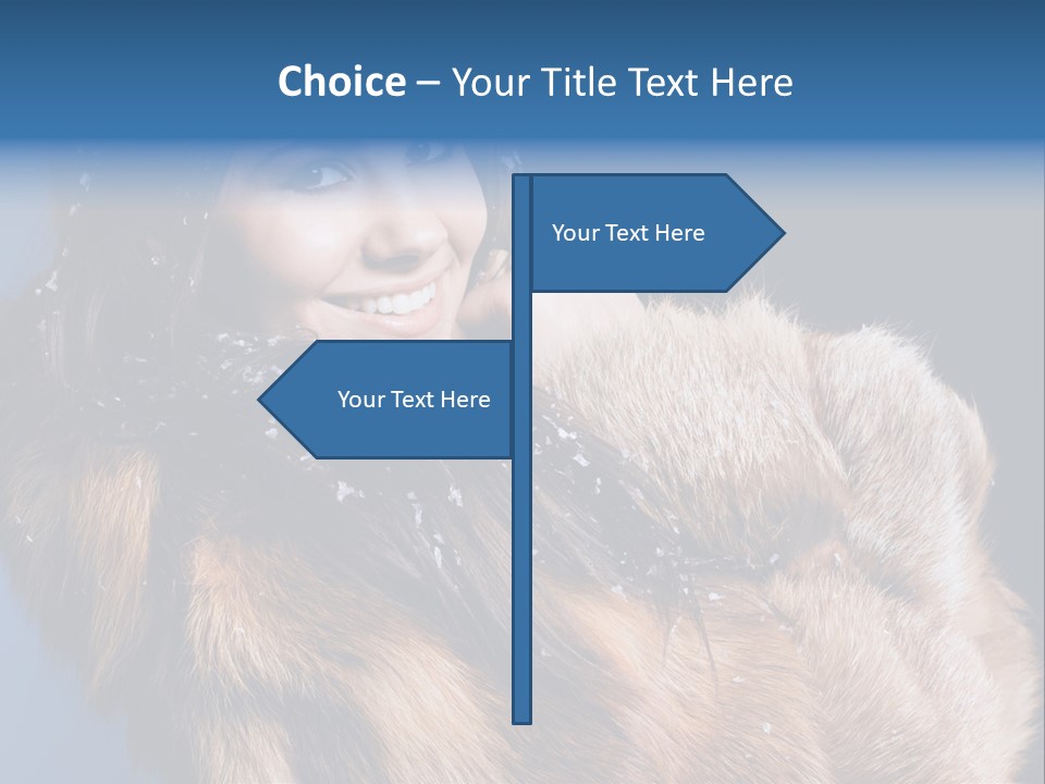 Beautiful Woman In Fur PowerPoint Template