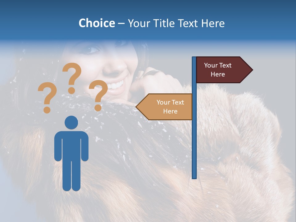 Beautiful Woman In Fur PowerPoint Template