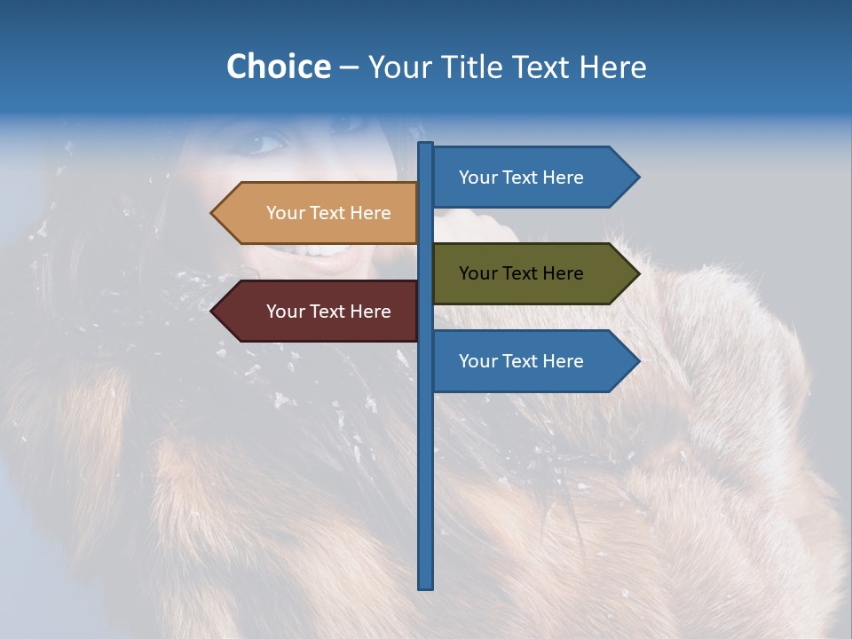 Beautiful Woman In Fur PowerPoint Template