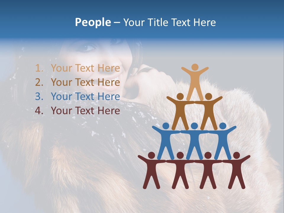 Beautiful Woman In Fur PowerPoint Template