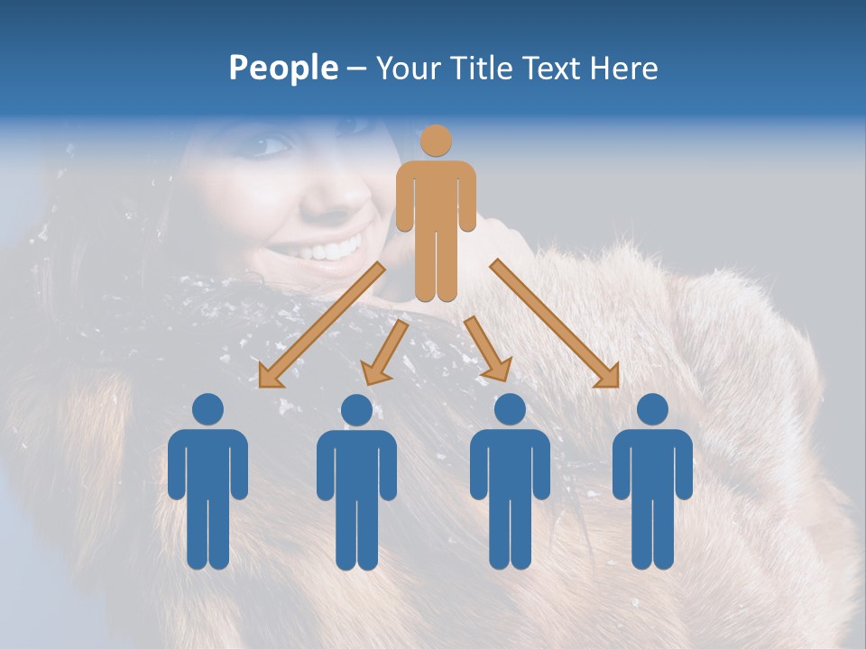 Beautiful Woman In Fur PowerPoint Template