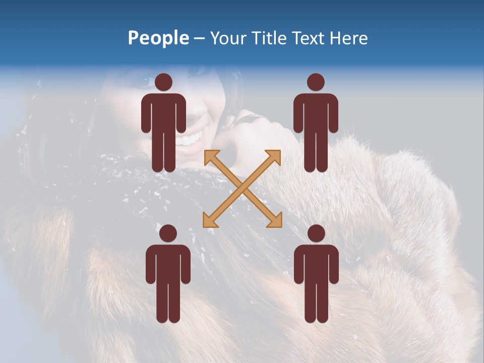 Beautiful Woman In Fur PowerPoint Template