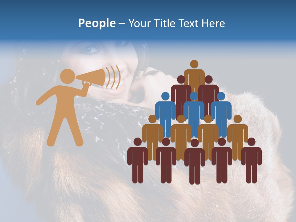 Beautiful Woman In Fur PowerPoint Template