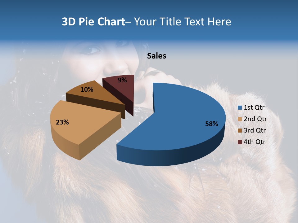 Beautiful Woman In Fur PowerPoint Template