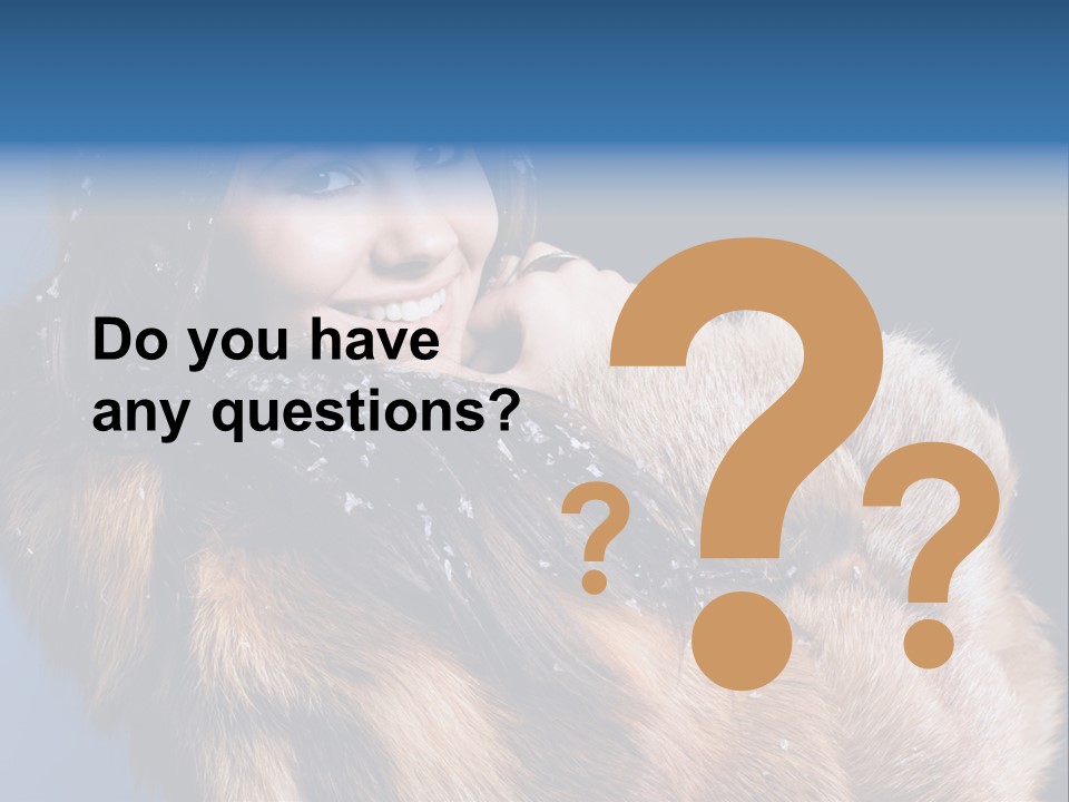 Beautiful Woman In Fur PowerPoint Template