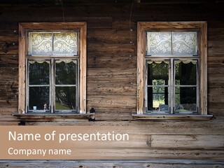 Old Wooden Windows PowerPoint Template