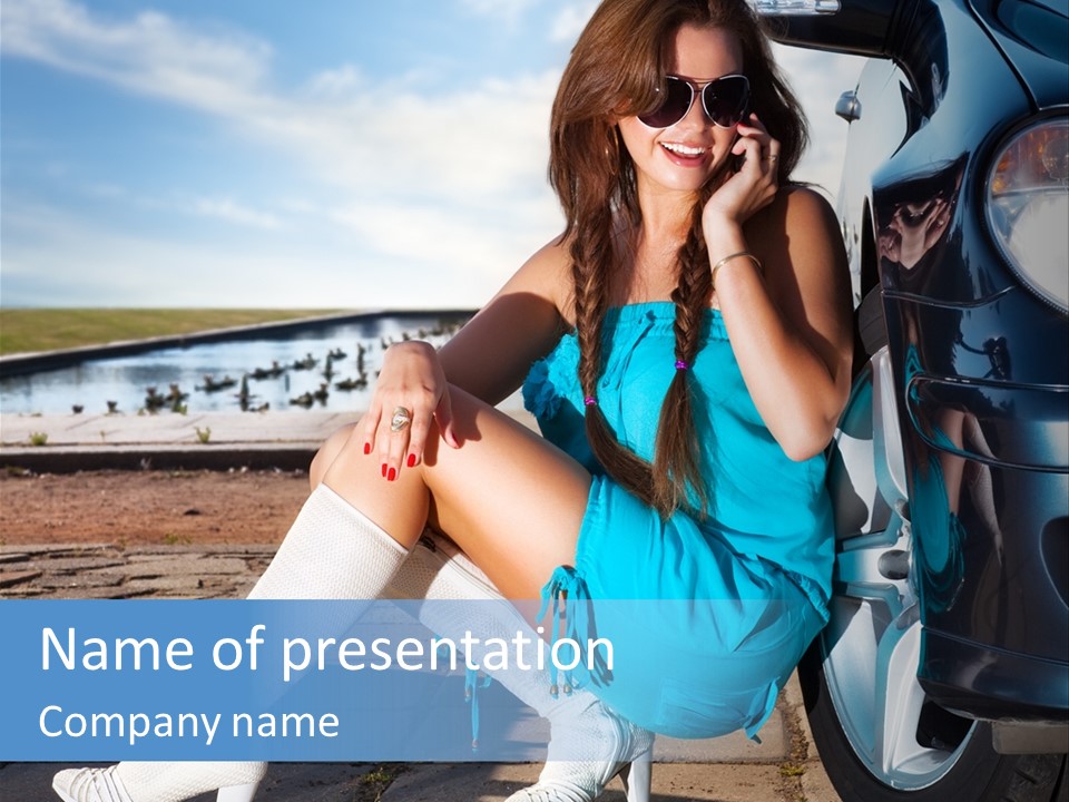 Summer Business Babe PowerPoint Template