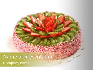 Kiwi Strawberry Cake PowerPoint Template