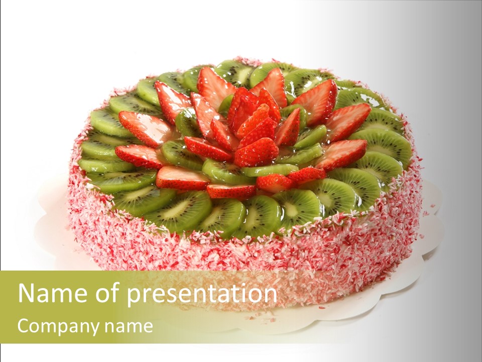 Kiwi Strawberry Cake PowerPoint Template