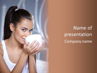 White Beautiful Woman PowerPoint Template