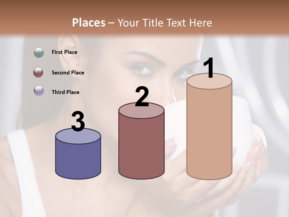 White Beautiful Woman PowerPoint Template