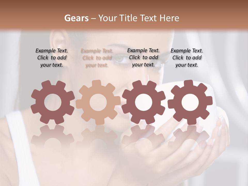 White Beautiful Woman PowerPoint Template