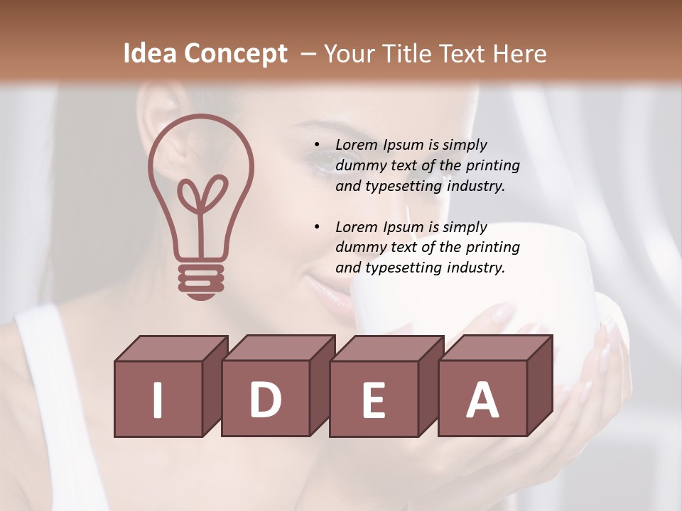 White Beautiful Woman PowerPoint Template