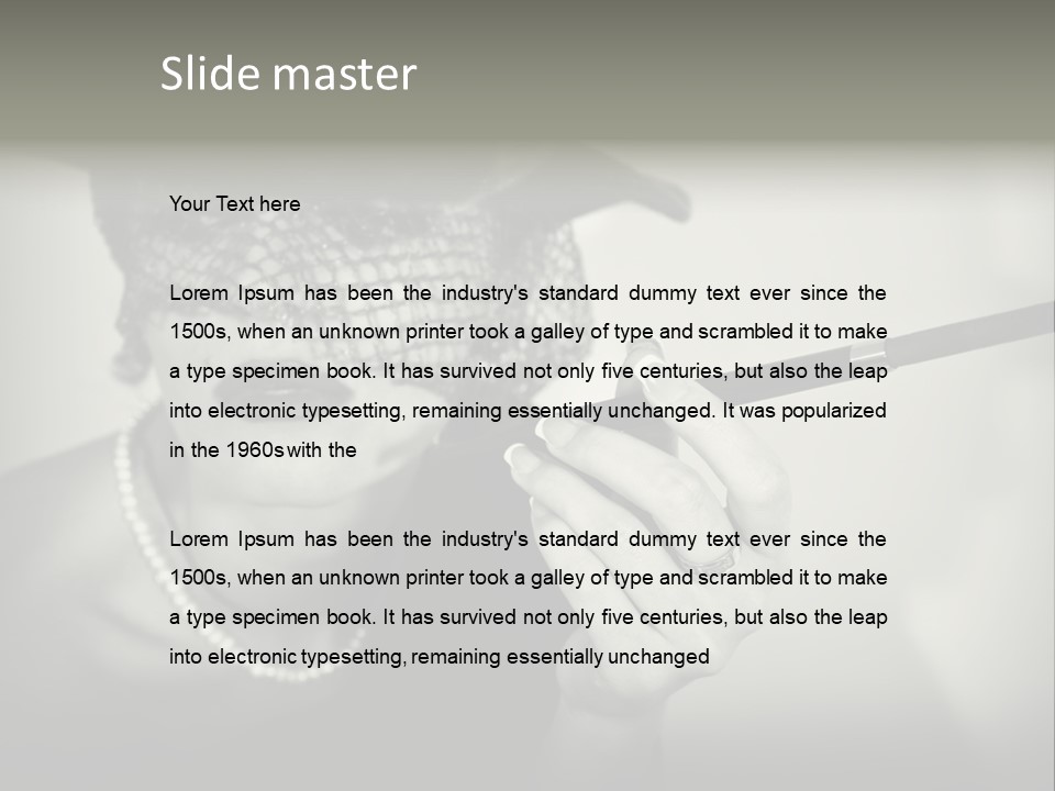 Woman With Cigarette PowerPoint Template