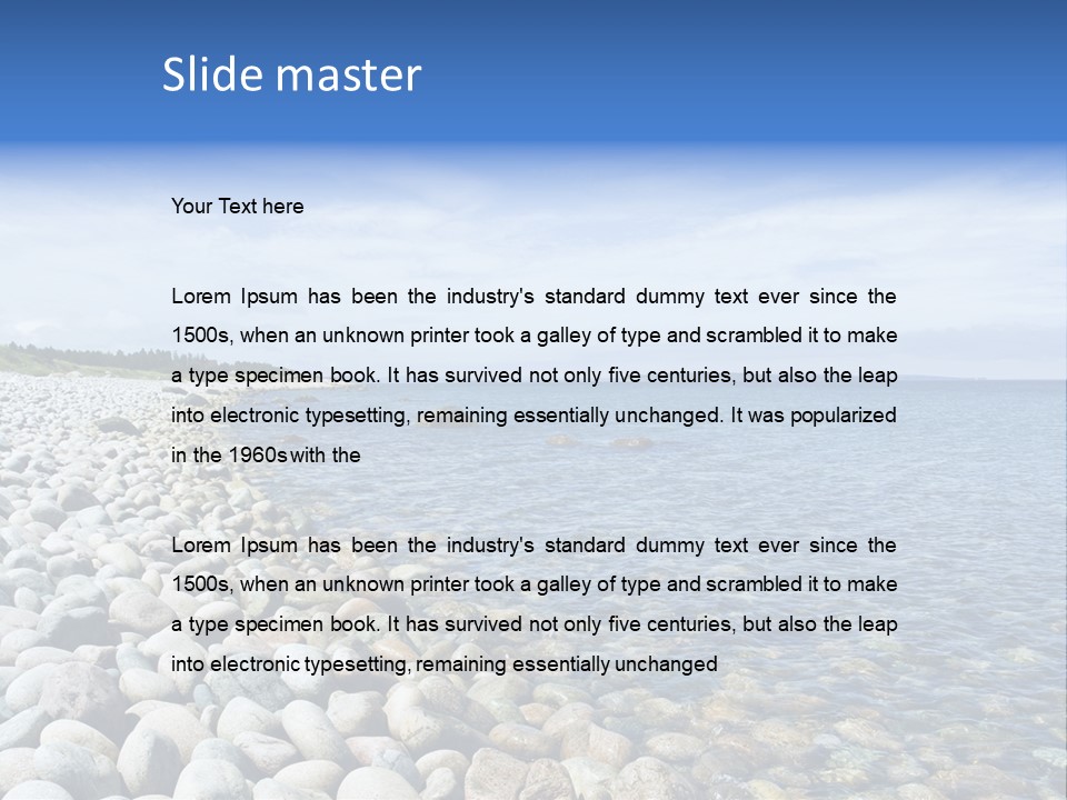 Sunny Gravels Gravel Beach PowerPoint Template